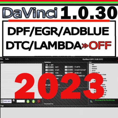 Logiciel DaVinci 1.0.30 COMPLET 2023 - DPF EGR ADBLUE DTC OFF - Photo 1/1