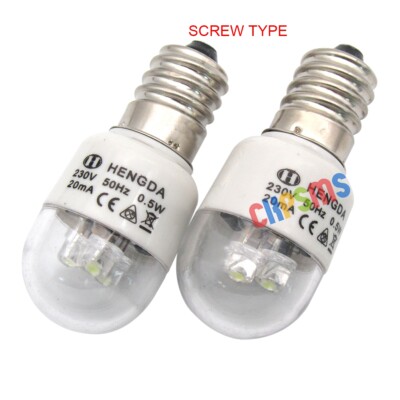 LED-E14 Glühbirnen für Heimnähmaschinen 0,5 W 220 Volt Schraube Typ 2PCS