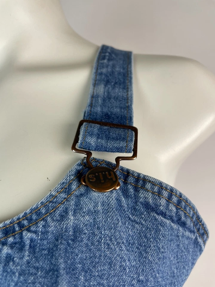 Mono vaquero Miss h.i.s S de los años 70 mono botón delantero llamaradas hippy Foto 3 de 4