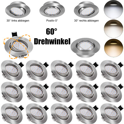 LED Einbaustrahler 230V 5W Flach Spots Einbaurahmen Decken Einbauleuchten Set 