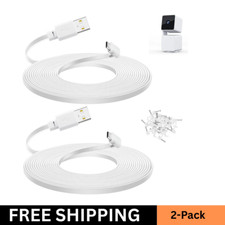 2-Pack 10 Ft Flat Micro USB Extension Cable for WYZE Cam Pan V3 Camera   Power 