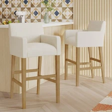 Chaparral Contemporary Fabric Upholstered Wood 30.5 inch Barstools (Set of 2)