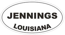 Jennings Louisiana Oval Bumper Sticker or Helmet Sticker D3949
