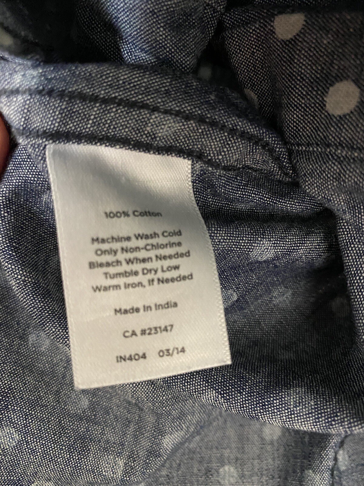 Talbots Polka Dot Chambray Button Down Shirt Wome… - image 5