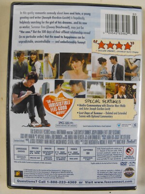 500) Days of Summer (DVD, 2009) Zooey Deschanel Joseph Gordon-Levi