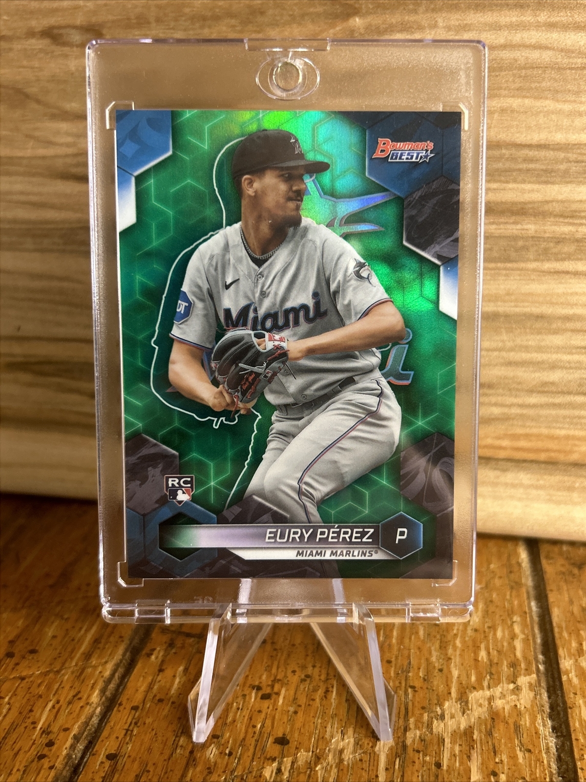 Eury Perez 2023 Bowman’s Best Green Refractor Rookie RC #/99 - Miami Marlins