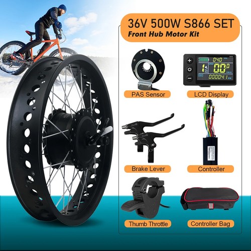 36V 48V 500W Snow Electric Fat Bike 4.0 Tyre Gear Front Hub Motor Wheel - Picture 25 of 34