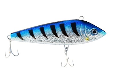 blue saltwater fishing lure 8 in. Blue Striped Diving Crankbait Saltwater Fishing Lure