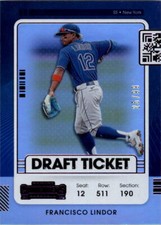 2021 Panini Contenders Draft Ticket Purple #91 Francisco Lindor /99 - NM-MT
