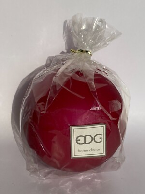 Classic Red Ball Metallic Candle D10 40 Hours EDG Enzo De Gasperi