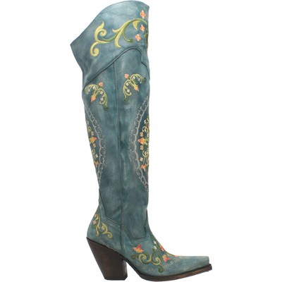 Dan Post Boots Flower Child Snip Toe Cowboy  Womens Blue Dress Boots DP3271