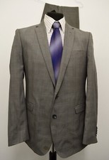 MS5305 FERAUD MEN'S BROWN CHECK 2PC SUIT CHEST 42 TROUSERS W36L L34