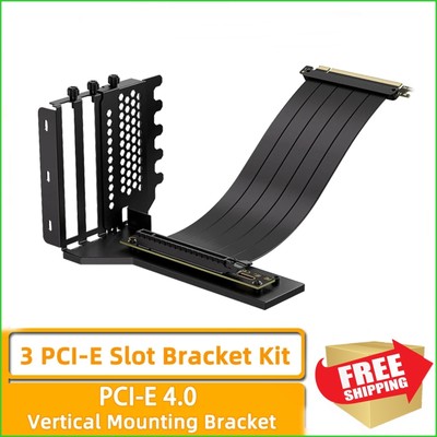 GPU Vertical Mounting Bracket Kit, PCIe 4.0 X16 Riser Cable , Mounting Bracket