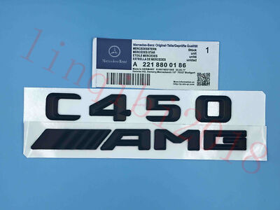 Matte Black ''C450 + AMG'' Letters Trunk Embl Badge Sticker for NEW C450