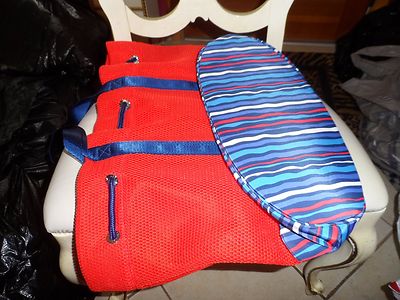 Vera Bradley Mesh Tote in Orange with Cobalt stripe | eBay display picture 1