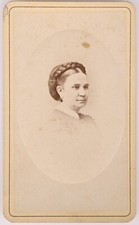 Antique CDV Circa Wm. Klauser Woman Braided Hair NY