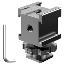 Aluminium Alloy Camera Triple Cold Shoe Mount Adapter Hot Shoe Extension Bracket