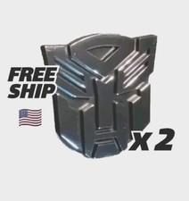 2 Pack - 3d Transformers Autobot 3 Car Emblems Badge Logo - Peace Justice