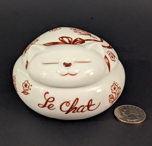 Vintage Prestige Place “Le Chat” Happy Cat Porcelain Jelewry Trinket Box - 第 10/13 張圖片