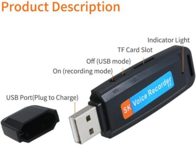 U51075 Mini USB Voice Digital Sound Audio Recorder UDisk Flash Drive Rec G1N