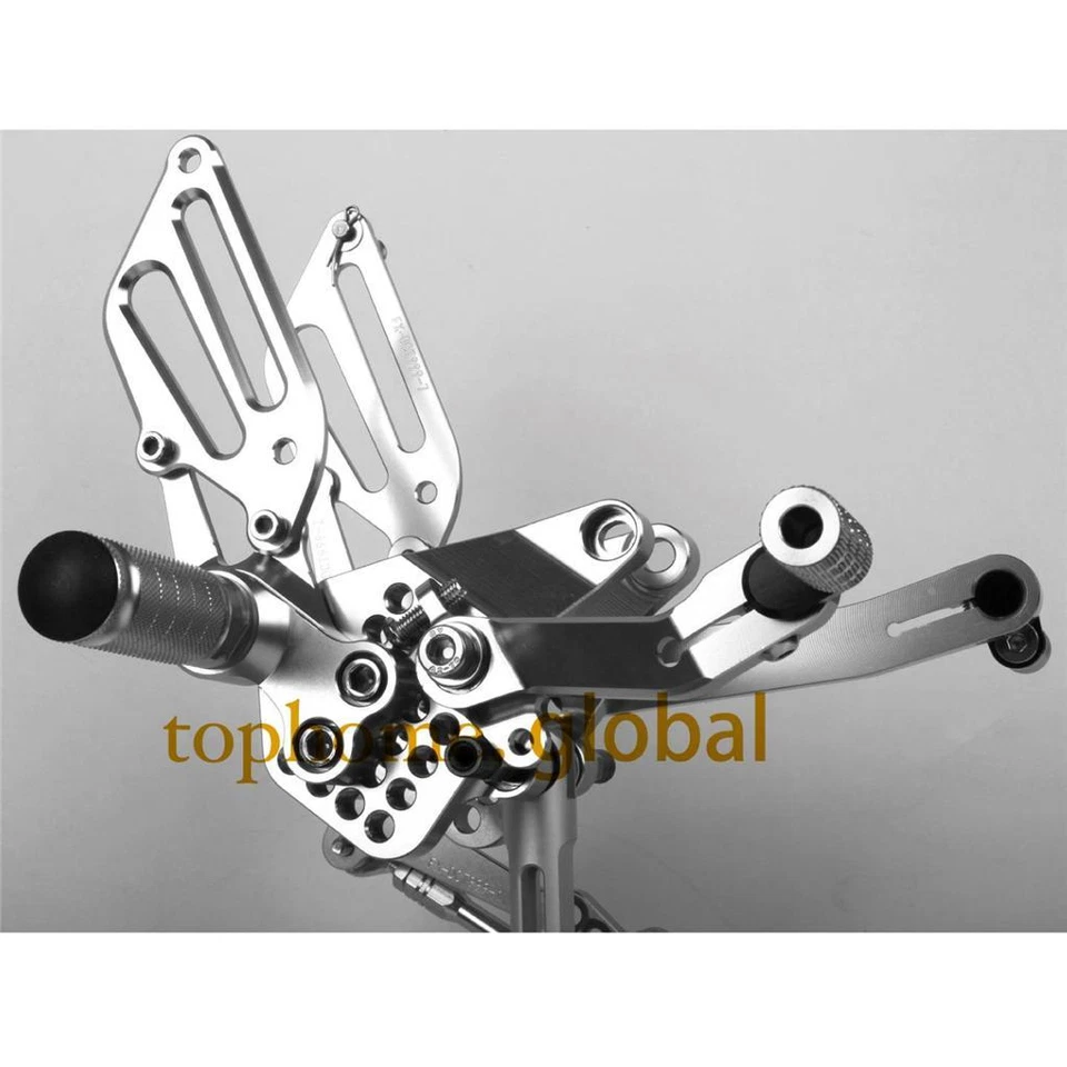 For Ducati 749 999 CNC Adjusting Rearset Footpegs Rear set Silver - Image 3 of 4