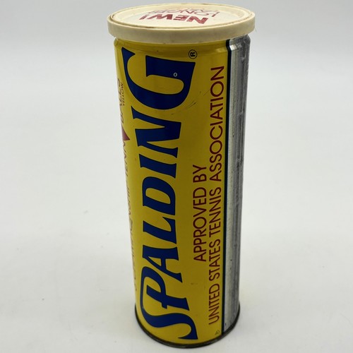 Vtg Spalding Tennis Balls Un-Opened Can RARE Longer Lasting Cover Sporting Goods - Afbeelding 4 van 7