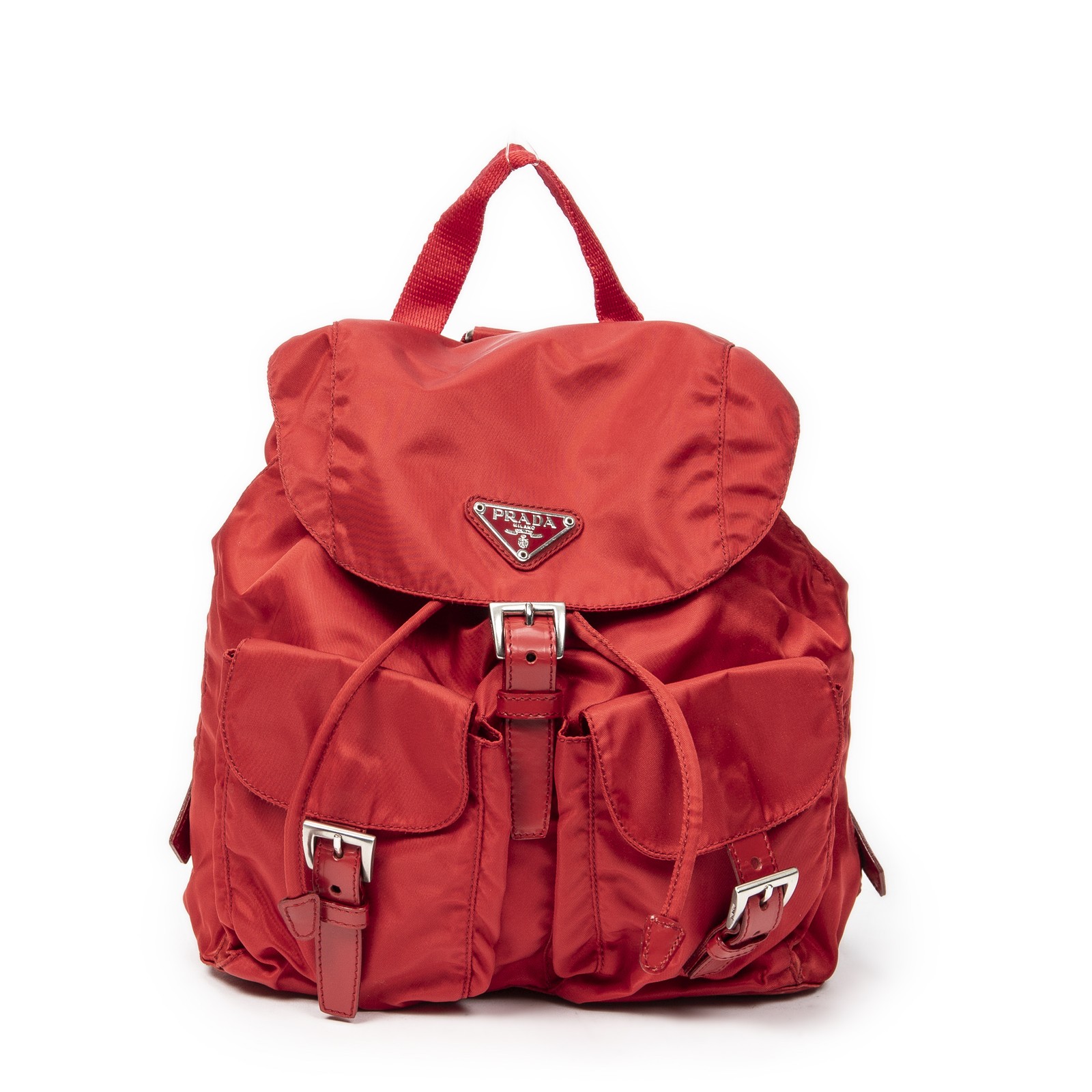 Prada Red Small Drawstring Backpack Backpack Nylo… - image 1