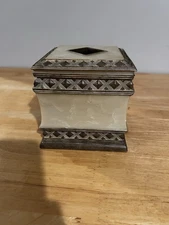 Vintage India Ink Brunswick Faux Stone Marble Tissue Box Cover