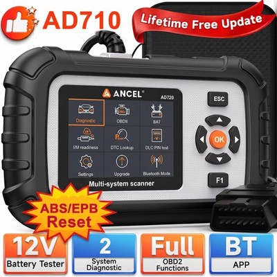 2026 ANCEL AD710 Professional ABS SRS Engine OBD2 Scanner Battery Car Diagnostic