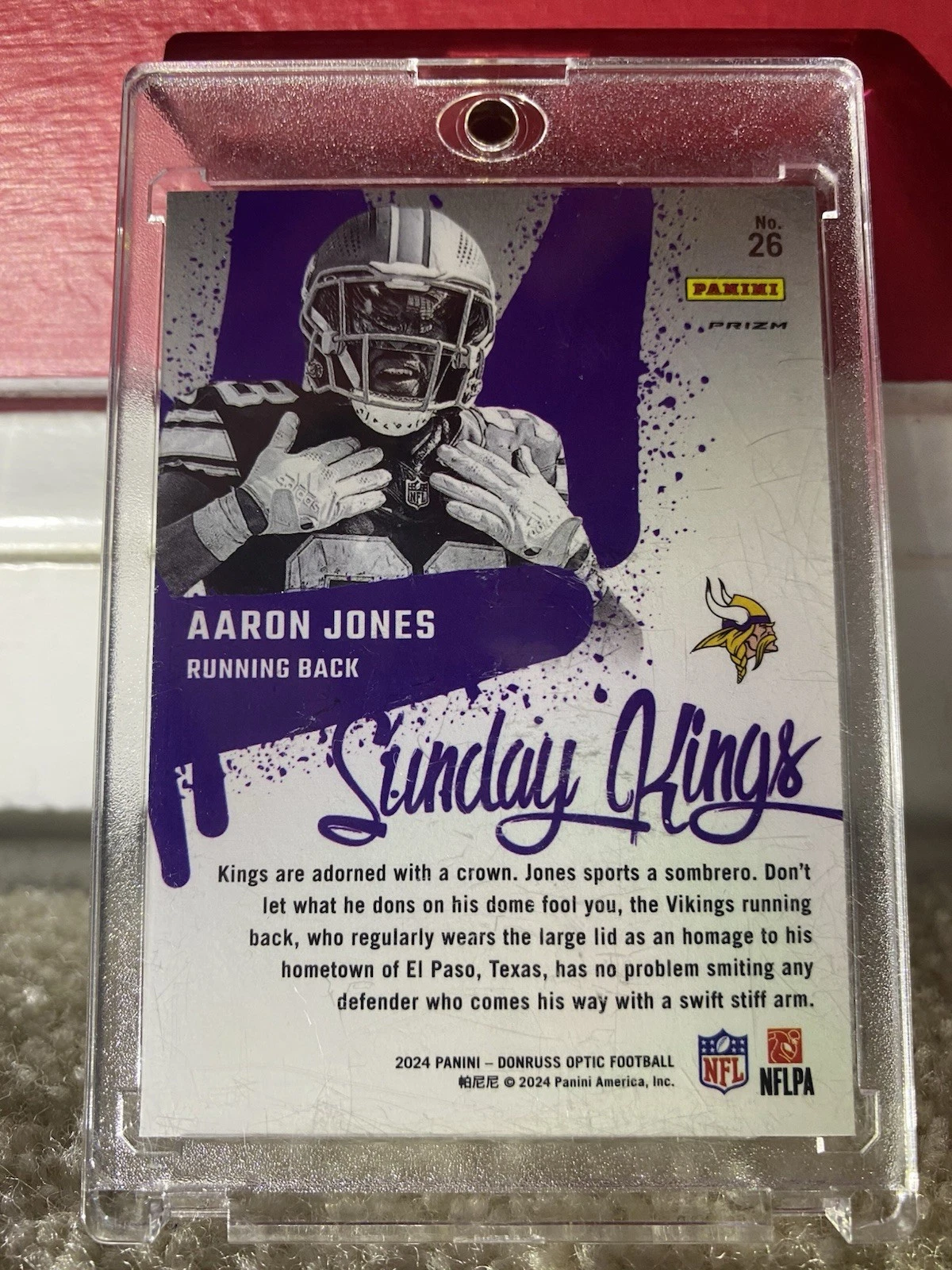 2024 Panini Donruss Optic - Sunday Kings Aaron Jones #26 CASE HIT SSP VIKINGS