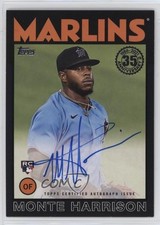 2021 Topps 1986 Baseball Black 134/199 Monte Harrison #86A-MH Auto 1m8