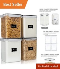 4 PCS 5.2L BPA Free Airtight Food Storage Containers - Stylish Black Canisters