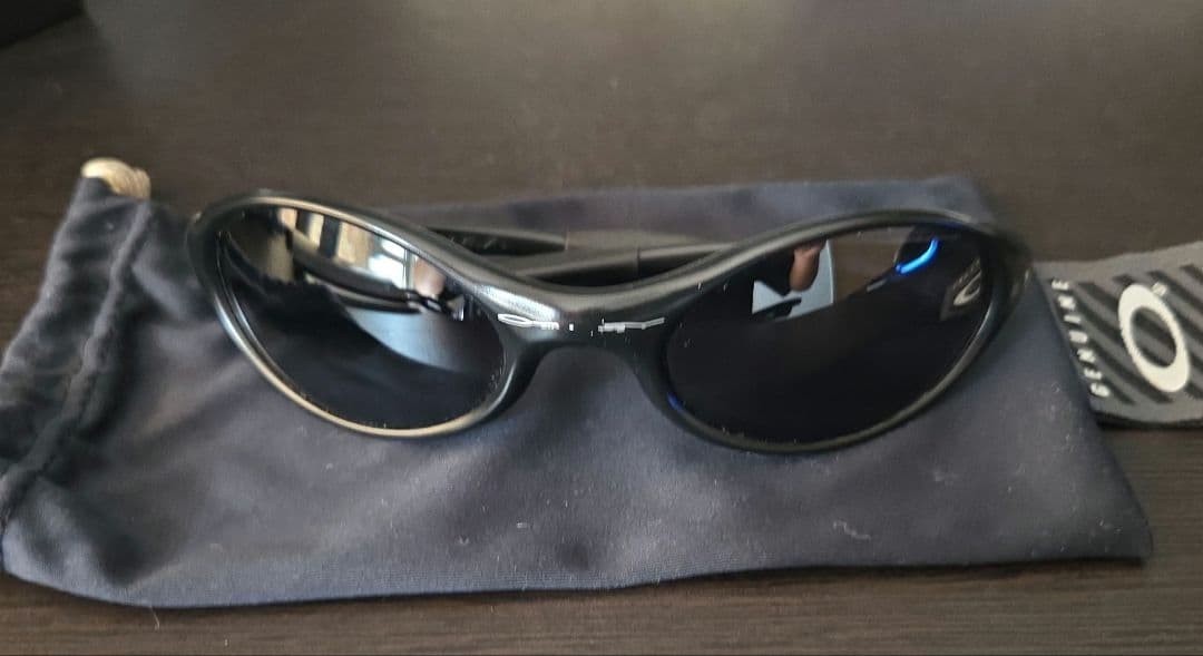 Oakley Eye Jacket Sunglasses Black 90s w/soft case Made in USA Vintage From JPN
