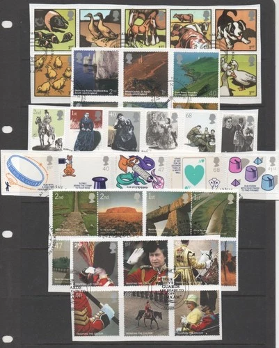 GB 2005 Set 11 Commemorative sets full yearset fine used on piece stamps
