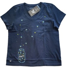 Life Is Good SS Shirt Crusher Vee FLOATING FIREFLIES JAR Mason 44in Womens L