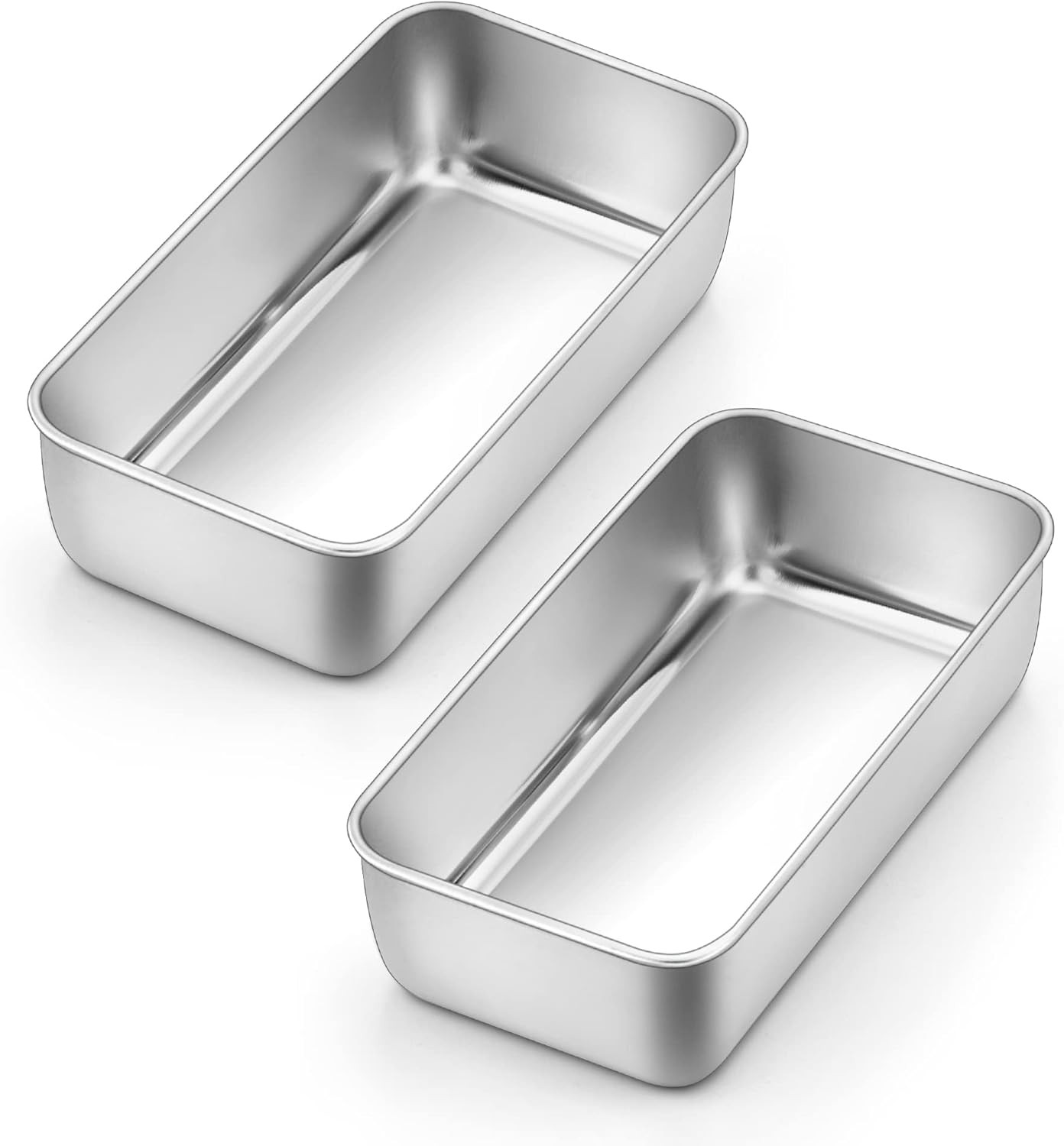 Kastenform, Edelstahl Brotbackform Toastbrot 2er Set, Rechteckig Brotform Backfo