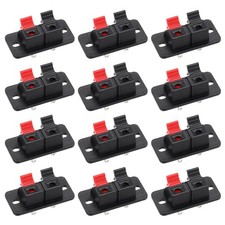 uxcell 2 Way Spring Speaker Terminal Clip Push Release WP2-204 10Pcs , black