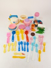 Vintage Fisher Price Fun With Food LOT Tea Kettle Pot Muffins Plates Forks