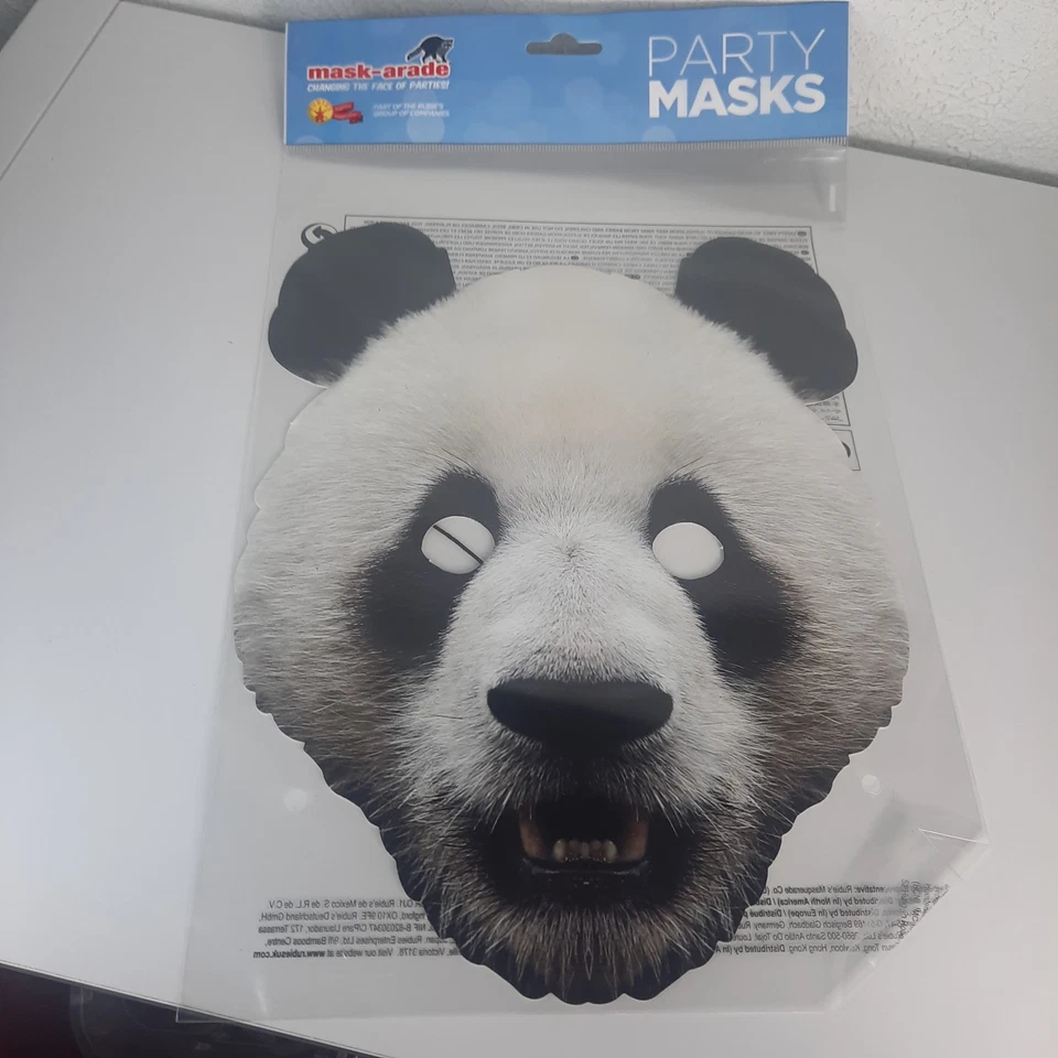 NEW Rubies Panda Bear Mask, Mask-arade Cardboard Party Mask, Animal Costume, - Image 3 of 4