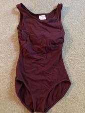 Capezio Women s Burgundy Solid Tank Dance Leotard Size S Nylon Blend