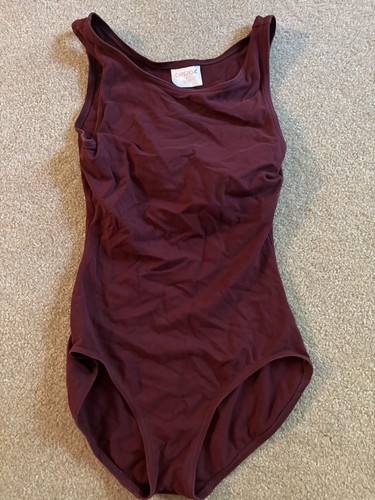 Capezio Women’s Burgundy Solid Tank Dance Leotard Size S Nylon Blend
