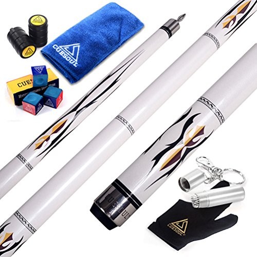 CUESOUL 58 Inches 19oz Joint Pool Cue Stick Billiards Premium Canadian Maple