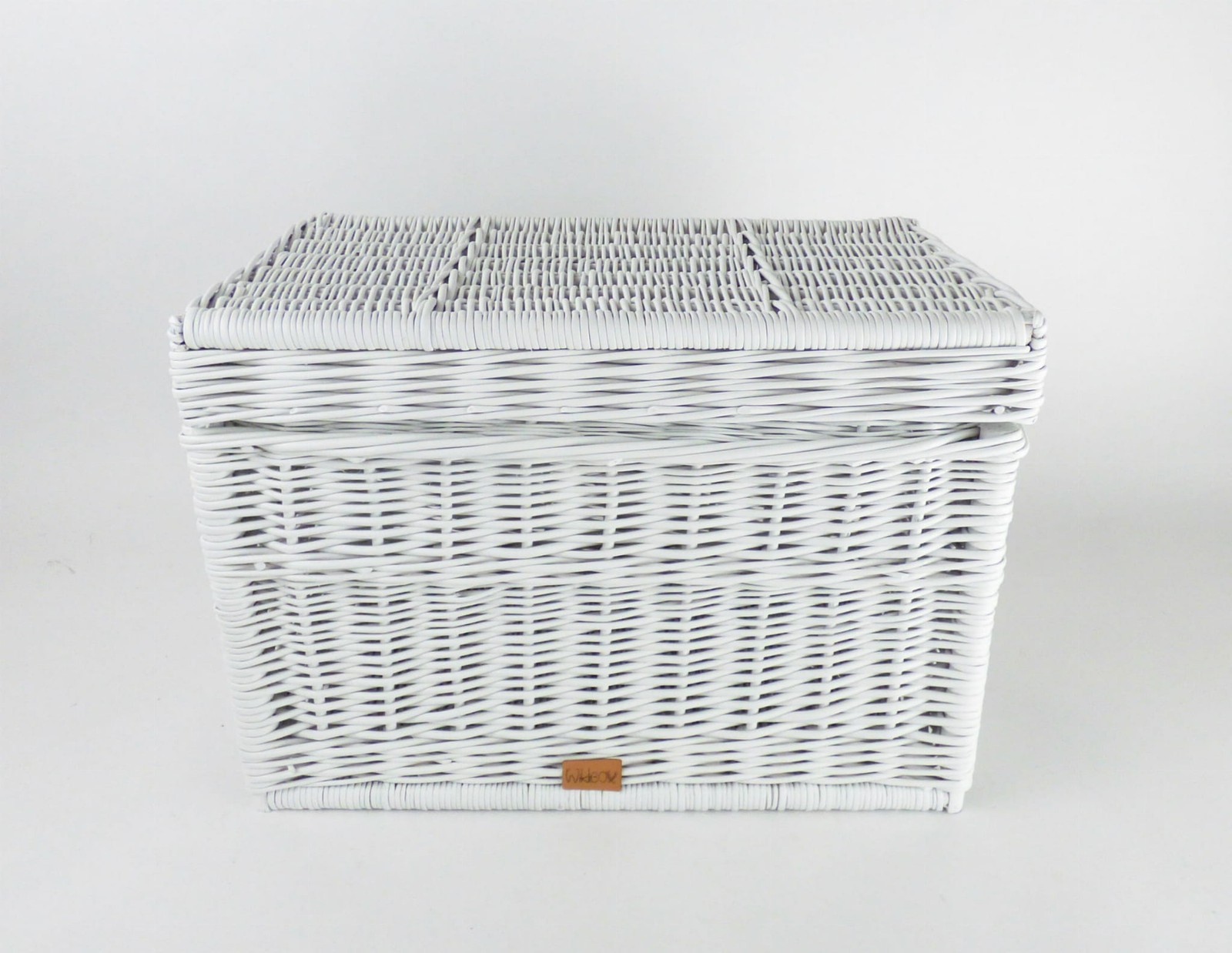 Caja de mimbre blanca cesta de lavandería ropa de cama baúl juguetes 60x38x37 cm