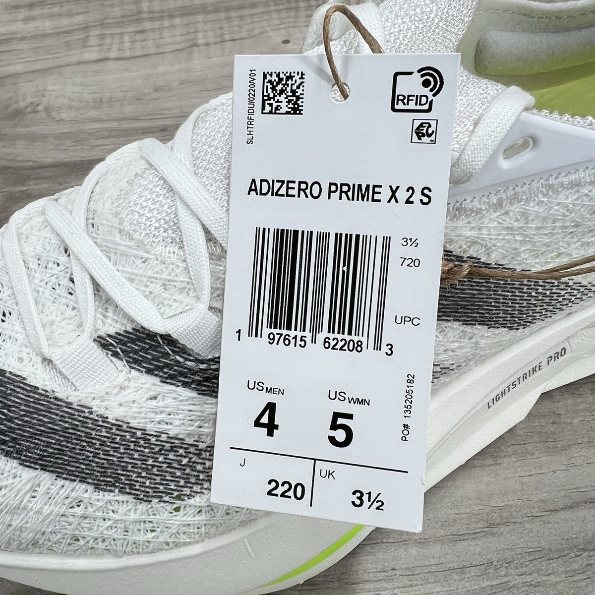 Adidas Adizero Prime X 2 Strung Running Shoes White Black Men 4