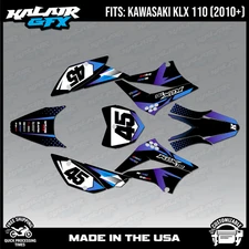 Graphics Kit Kawasaki KLX110 KLX110R/RL (2010-2025) Division Series-Blue purple