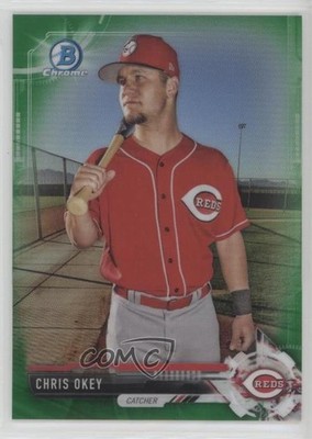 2017 Bowman Draft Chrome Green Refractor 96/99 Chris Okey #BDC-163 s3g