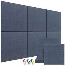 Large Cork Bulletin Board for Wall 36" x 24", 6 Pack Dark Grey Felt Pin Board...