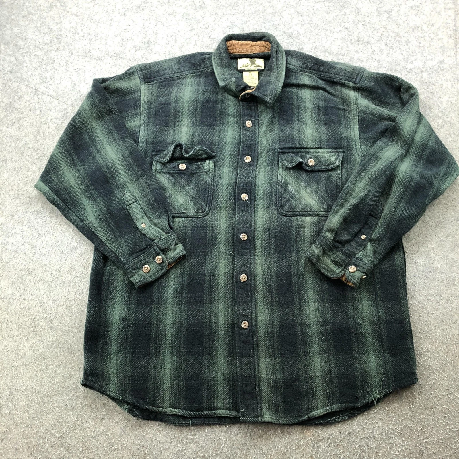 LL Bean Shirt Mens XL Flannel Buffalo Plaid Button Up Outdoors Casual