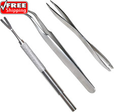 3 Pack Tick Remover Tool Set Stainless Steel Tick Remover Kit for Cats and Dogs