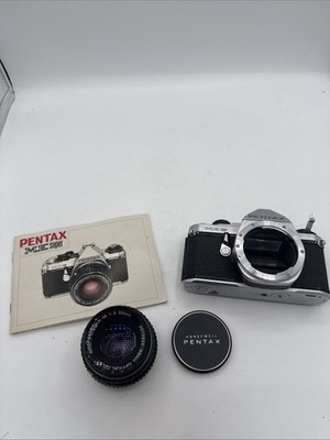 Pentax ME Super 35mm SLR Film Camera w/ Asahi 1:2 50mm SMC Lens/Manual/Caps